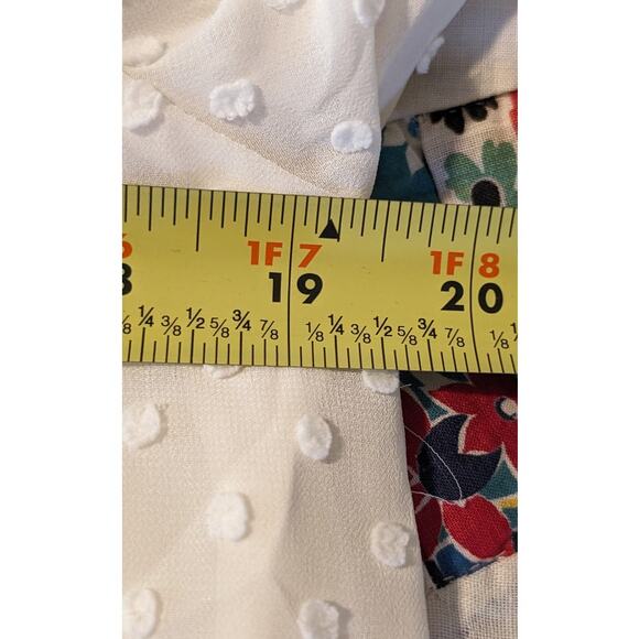 J. Crew NWT Swiss Dot Ivory Ruffle Trim V-Neck Popover Blouse Womens Sz S - Picture 10 of 12